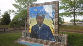 An image of the Harriet Tubman Memorial in Cambridge, MD.
